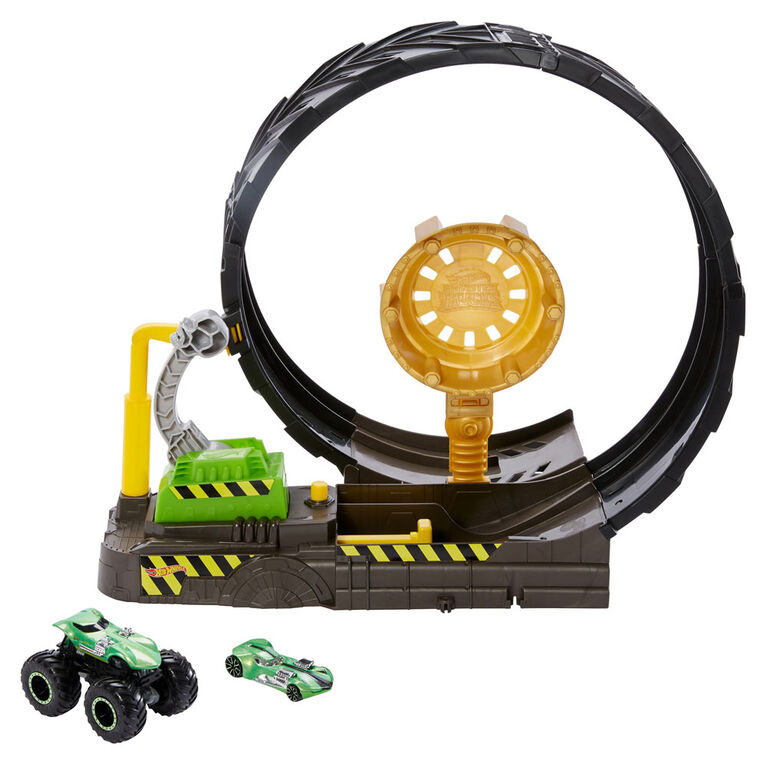 Hot Wheels - Monster Trucks - Coffret de jeu Défi Boucle épique avec camion et voiture