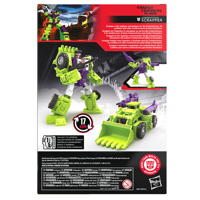 Transformers Studio Series Voyager Class Transformers: The Movie Constructicon Scrapper Action Figure