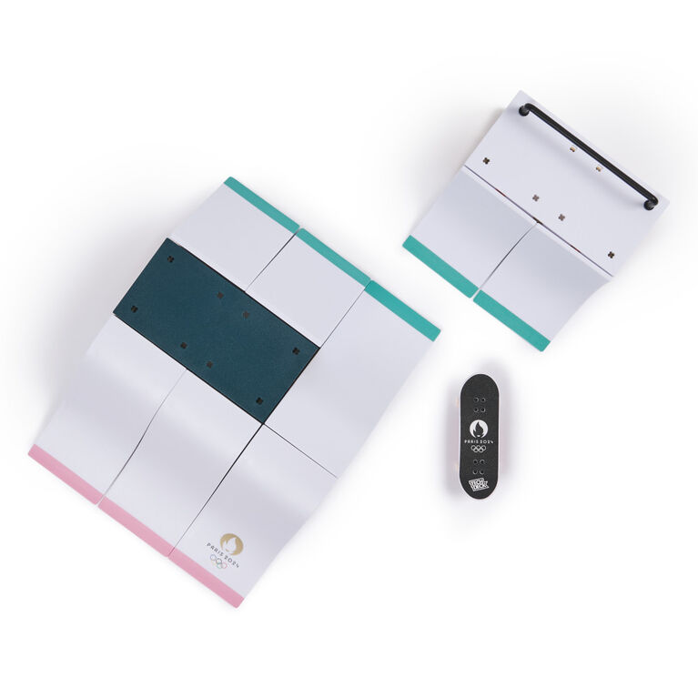 Tech Deck, Rampe personnalisable X-Connect Park Creator Jeux Olympiques de Paris 2024 et fingerboard exclusif d'Aurélien Giraud