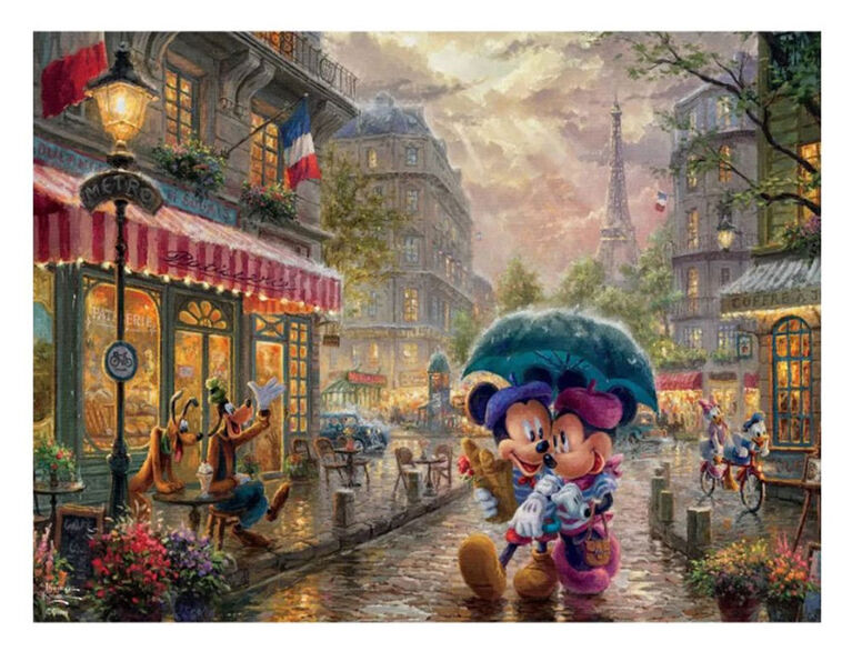 Thomas Kinkade Disney - Mickey and Minnie Paris - 750 Piece Puzzle