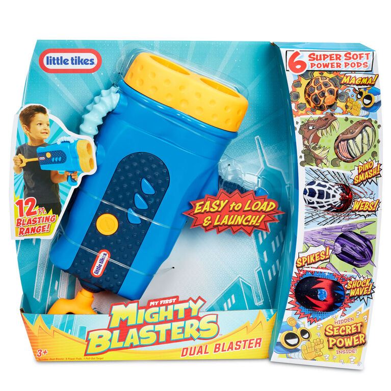 Mighty Blasters Dual Blaster Toy Blaster with 6 Soft Power Pods by Little Tikes