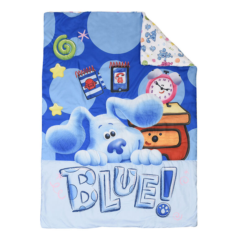 Ensemble de 3 pièces de literie Blue's Clues pour lit de tout-petit avec couette réversible, drap-housse et taie d'oreiller par Nemcor