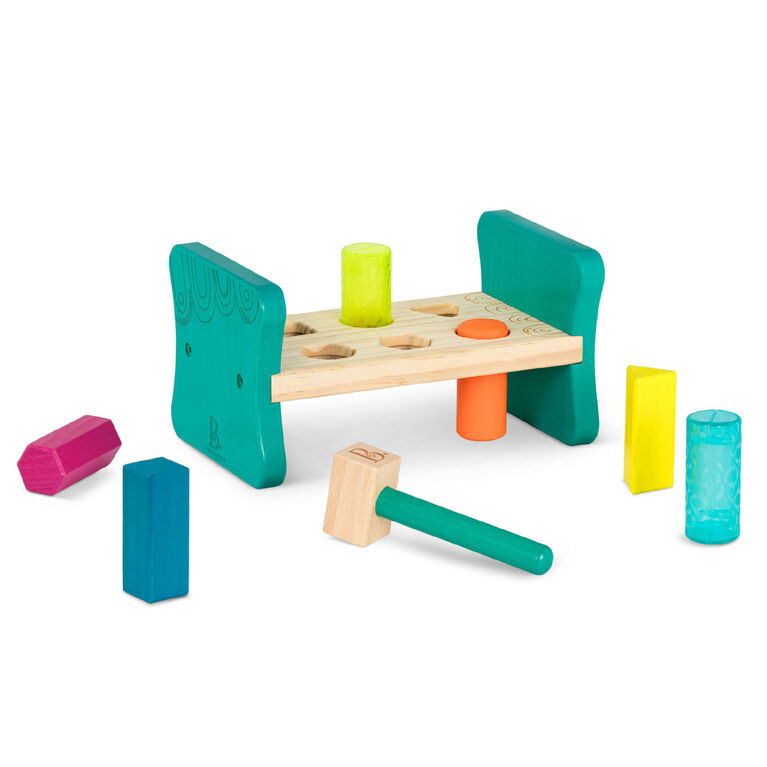 Trieur de formes en bois, Colorful Pound & Play, B. toys