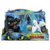 How To Train Your Dragon - Toothless and Lightfury Dragons and Viking Figure with Crystal Accessory - R Exclusive