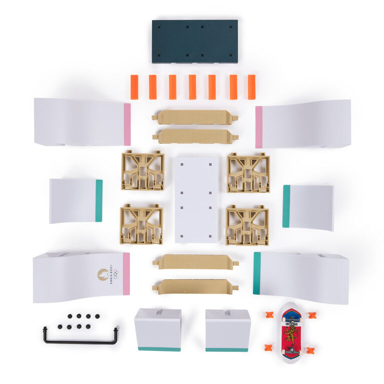 Tech Deck, Rampe personnalisable X-Connect Park Creator Jeux Olympiques de Paris 2024 et fingerboard exclusif d'Aurélien Giraud