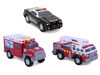 Tonka Mini 3 Pk - Fire Ladder Trcuck / Police cruiser / Ambulance