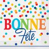 Polka Dots Bonne Fete Serviettes de Table, 16un - Édition française