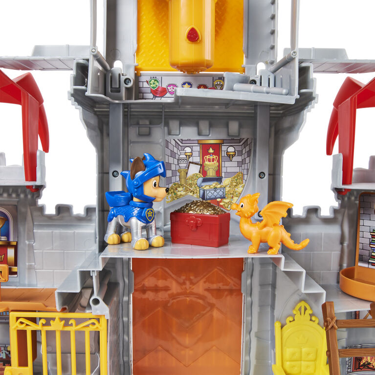 PAW Patrol, Rescue Knights Castle HQ Transforming 11-Piece Playset with Chase and Mini Dragon Draco Action Figures
