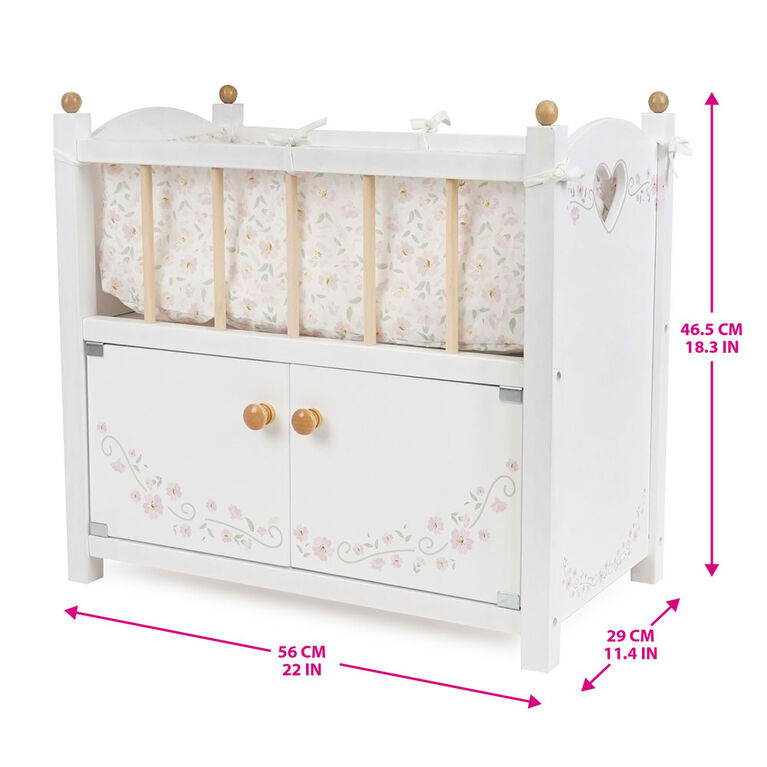 2 in 1 Wooden Cot with Cabine, Little Flora