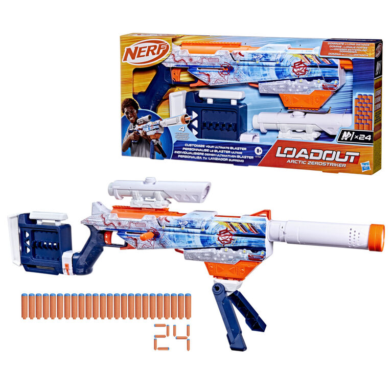 Nerf Loadout Arctic Zerostriker Blaster and N1 Darts - R Exclusive