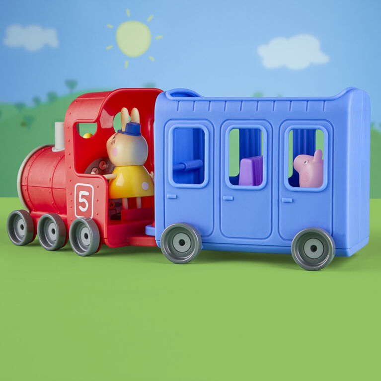 Peppa Pig Peppa's Adventures Le train de Mlle Rabbit, véhicule détachable en 2 parties, jouet préscolaire