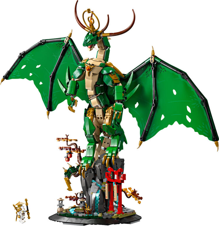 LEGO NINJAGO Le Dragon Gardien, Ensemble de Construction à Exposer avec Figurine de MaÎtre Wu 71847