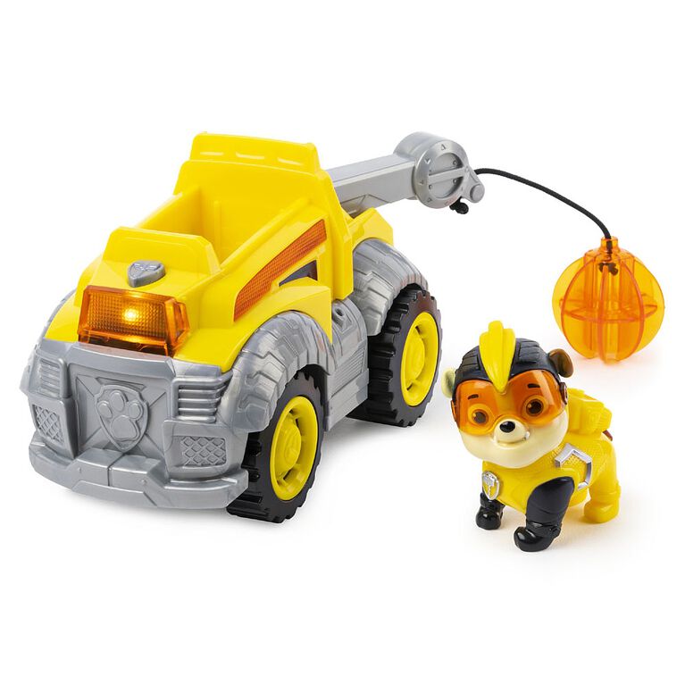 PAW Patrol, Mighty Pups Super PAWs Rubble's Deluxe Vehicle with Lights and Sound