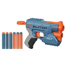 Nerf Elite 2.0, blaster Volt SD-1, 6 fléchettes Nerf officielles, faisceau lumineux de visée, rangement pour 2 fléchettes, 2 rails tactiques