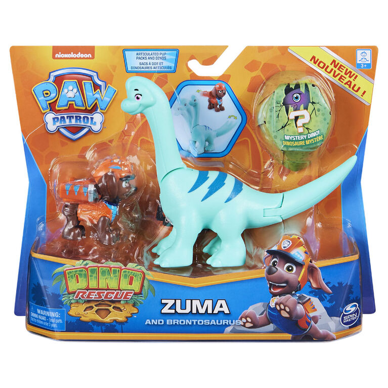 PAW Patrol, Dino Rescue Zuma and Dinosaur Action Figure Set