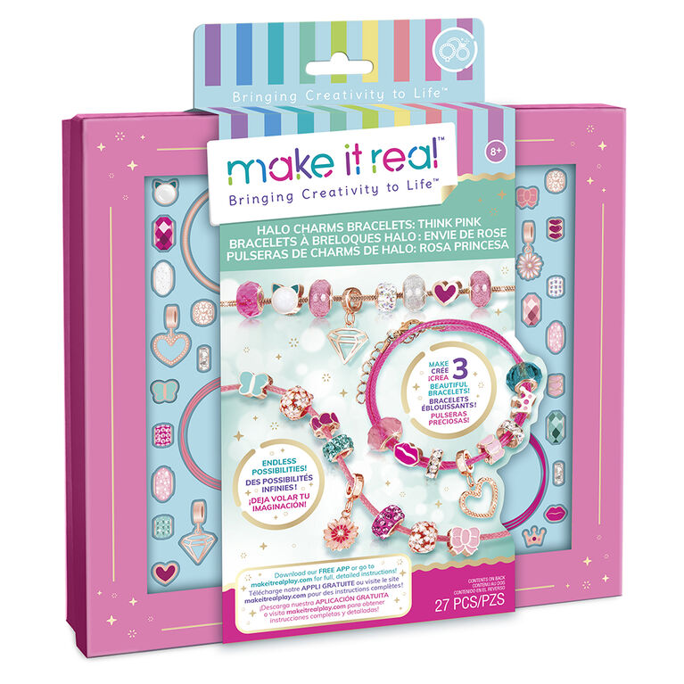 Make It Real Bracelet A Breloques Rose