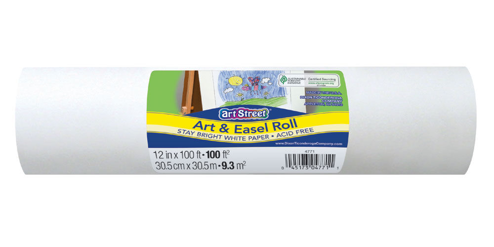 White Drawing Paper 12" x 100' Pacon Easel Roll 4771 