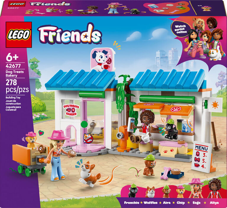LEGO Friends La Boulangerie de G&acirc;teries pour Chiens - Ensemble de Jouet de Construction avec 2 Minipoup&eacute;es et 4 Chiens - 42677