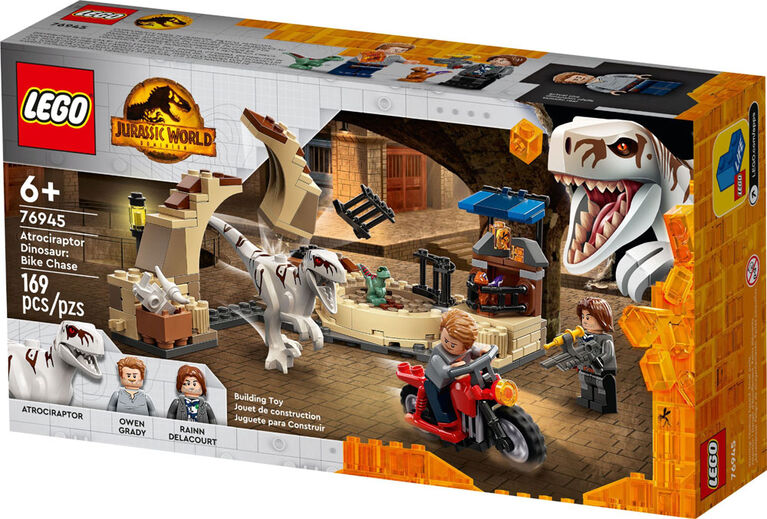 LEGO Jurassic World La poursuite en moto de l'Atrociraptor 76945 Ensemble de construction (167 pièces)