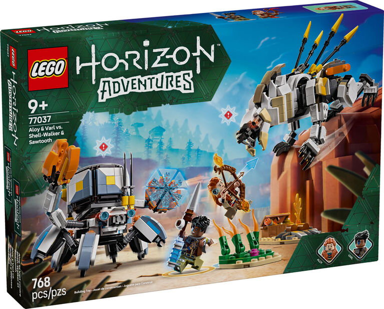 LEGO Horizon Adventures Aloy & Varl vs. Shell-Walker & Sawtooth Machine Figures Toy -  Building Toy for Horizon Fans and Gamers - 77037