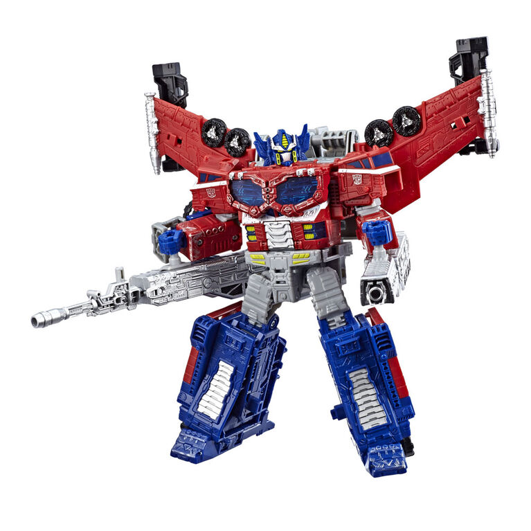 Transformers Generations War for Cybertron : Siege, figurine de classe leader Optimus Prime Amélioration galactique WFC-S40.