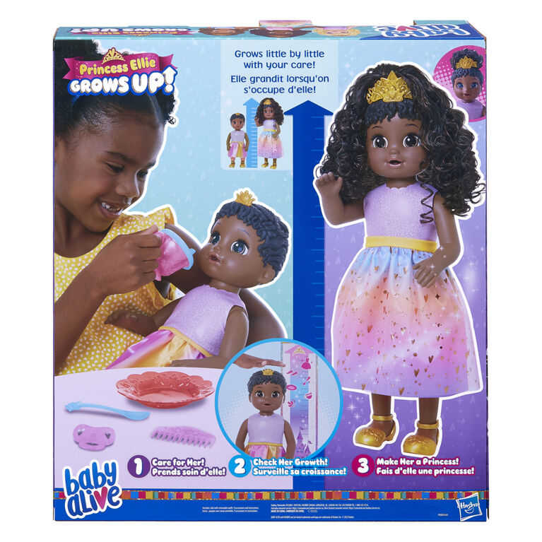 Baby Alive Poupée Princesse Ellie grandit !, poupée de 45 cm qui parle et grandit