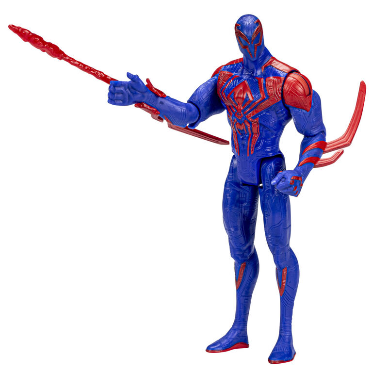 Marvel Spider-Man: Across the Spider-Verse Spider-Man 2099 Toy, 6-Inch-Scale Action Figure with Laser Blast Accessory, Toys for Kids Ages 4 and Up