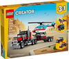 Jouet LEGO Creator Le camion à plateforme avec un hélicoptère 31146