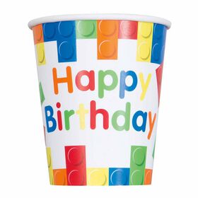 Building Blocks 9oz Paper Cups, 8 pieces - English Edition