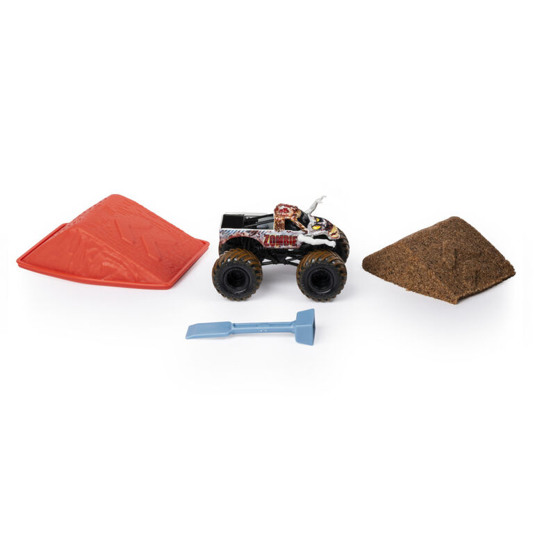 Monster Jam, Zombie Monster Dirt Starter Set, Featuring 8oz of Monster Dirt and Official 1:64 Scale Die-Cast Monster Jam Truck