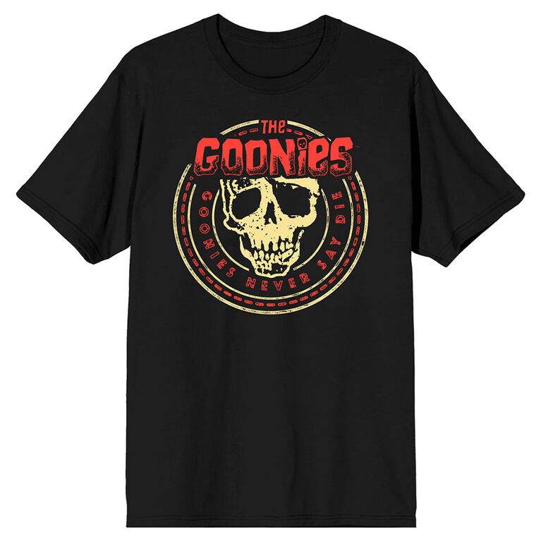 Goonies Never Say Die Motto Black T-Shirt