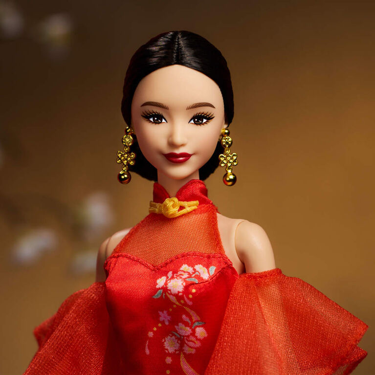 Barbie Signature Lunar New Year Barbie Doll Collectible with Qipao Dress & Golden Accessories