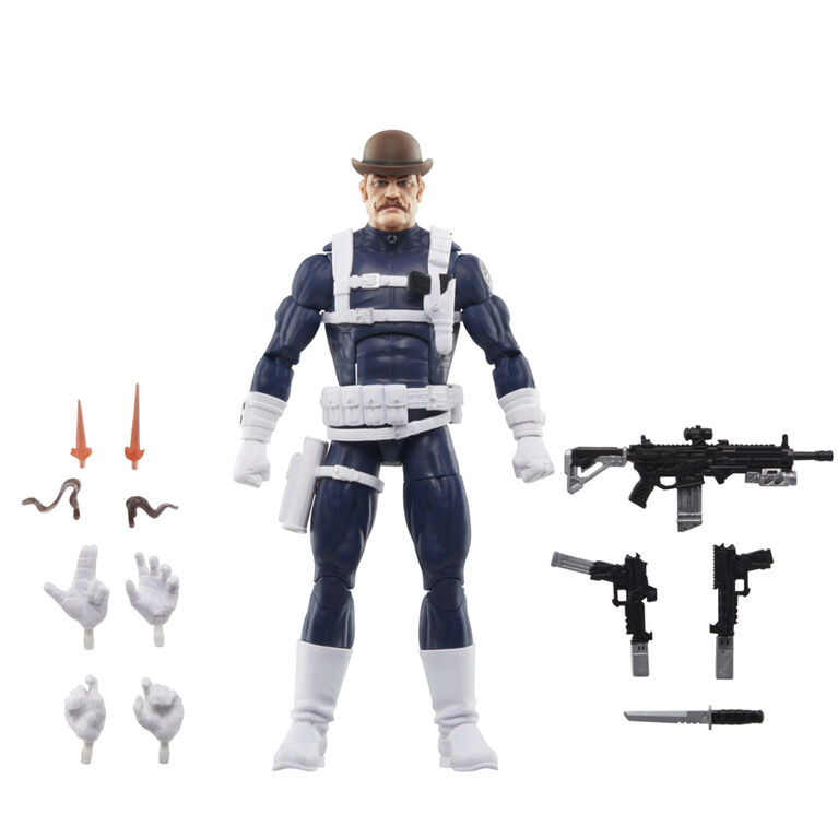 Marvel Legends Series S.H.I.E.L.D. Nick Fury Jr., Sharon Carter, and Dum Dum Dugan Action Figures