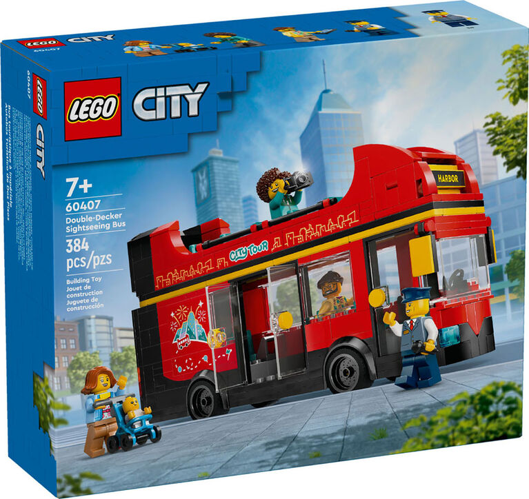 LEGO City Red Double-Decker Sightseeing Bus Toy, London Bus, 60407