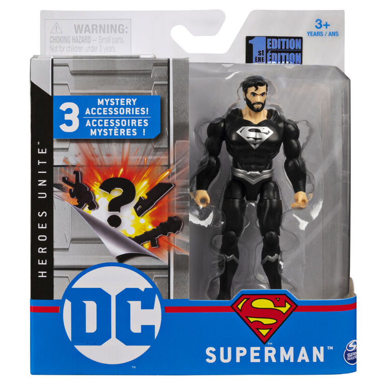 DC Comics 4-Inch Superman Action Figure with 3 Mystery Accessories, Adventure 2