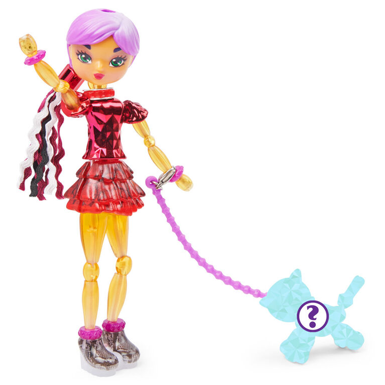 Twisty Girlz, Series 2, Ruby Spark Transforming Doll to Collectible Bracelet with Mystery Twisty Petz