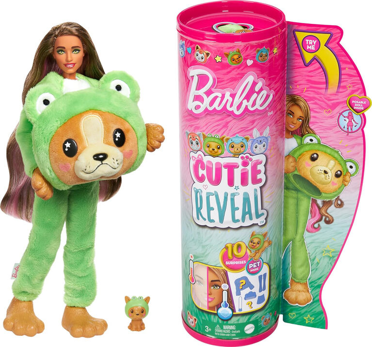 Barbie-Cutie Reveal-Poup&eacute;e sur le th&egrave;me des costumes, chiot grenouille