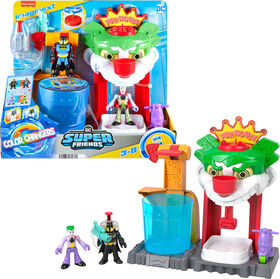 Imaginext DC Super Friends Batman Playset with Color Changing Action, The Joker Funhouse