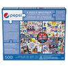Pepsi, 500-Piece Jigsaw Puzzle Bundle of 4 Vintage Retro Wall Decor Soda Pop Cans Bottles Gift Set with Posters