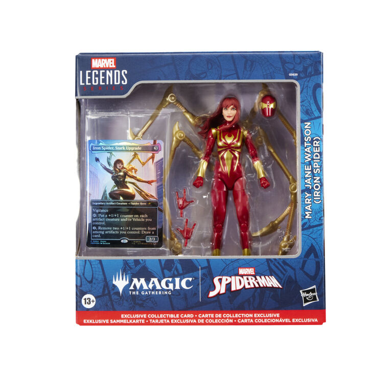 Marvel Legends Series Magic: The Gathering Mary Jane Watson (Iron Spider), Spider-Man Action Figure and Exclusive Foil Trading Card