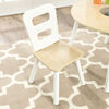 Ensemble table ronde avec rangement + 2 chaises - Coloris naturel et blanc