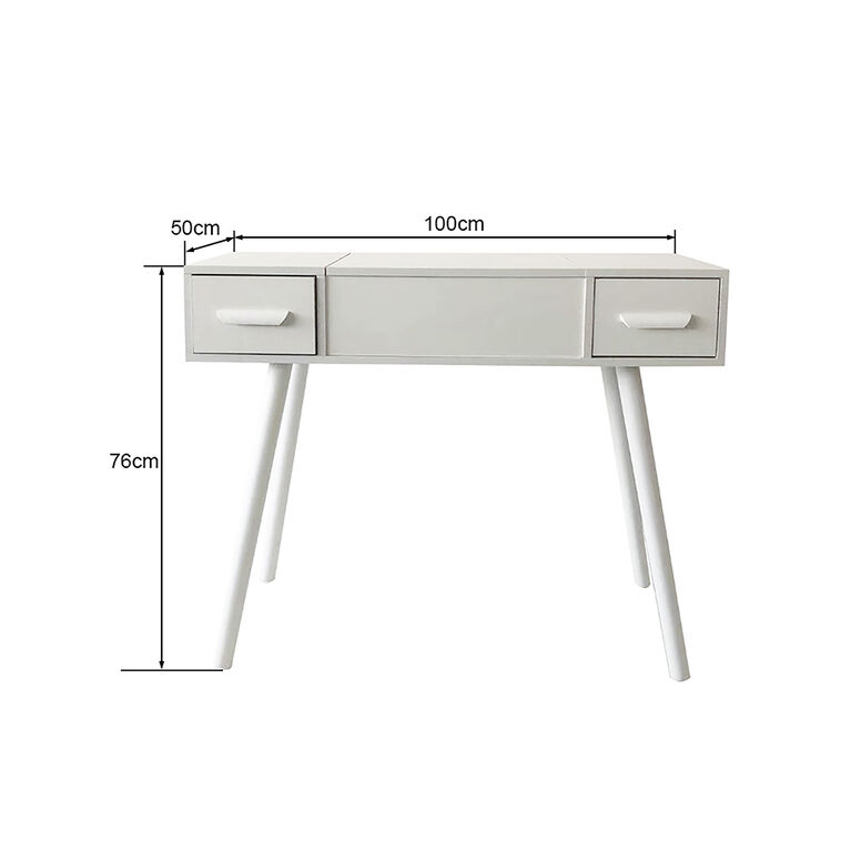 White Dressing Table/Desk with Mirror