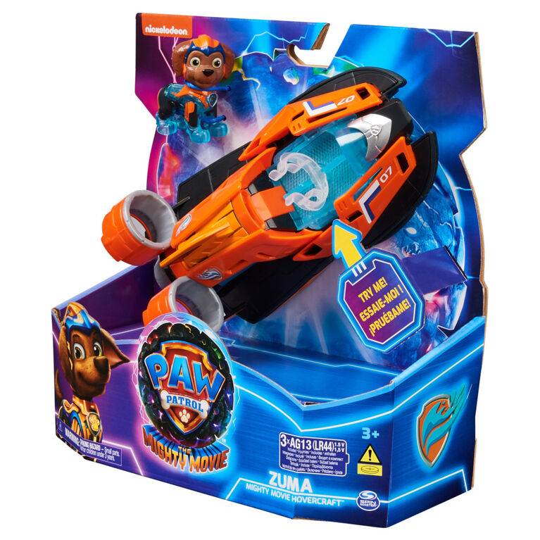 PAW Patrol : La Super Patrouille le film, Bateau à propulsion avec figurine articulée Zuma Super Patrouille, sons et lumières