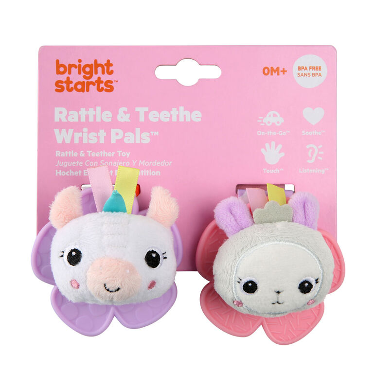 Jouets de dentition poignet - Licorne/Lama - Rose