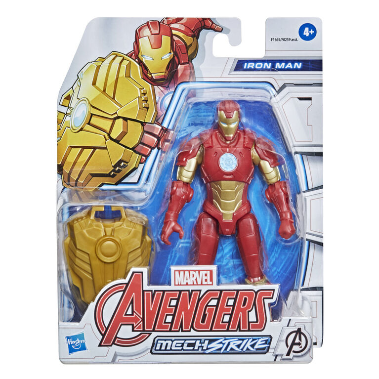 Marvel Avengers Mech Strike Iron Man Action Figure with Compatible Mech Battle Accessory