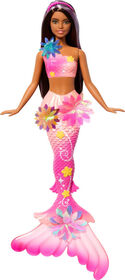 Barbie Flower Magic Mermaid Toy Doll with Surprise Blooming Flowers Feature & Pearl Headband Accessory