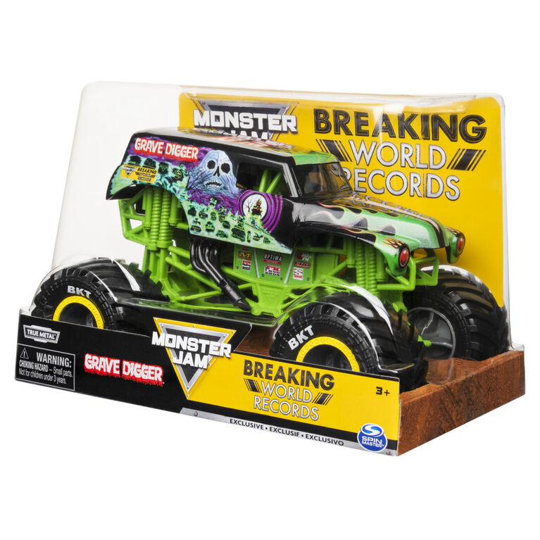 Monster Jam, Official Grave Digger Breaking World Records Die-Cast Monster Truck, 1:24 Scale