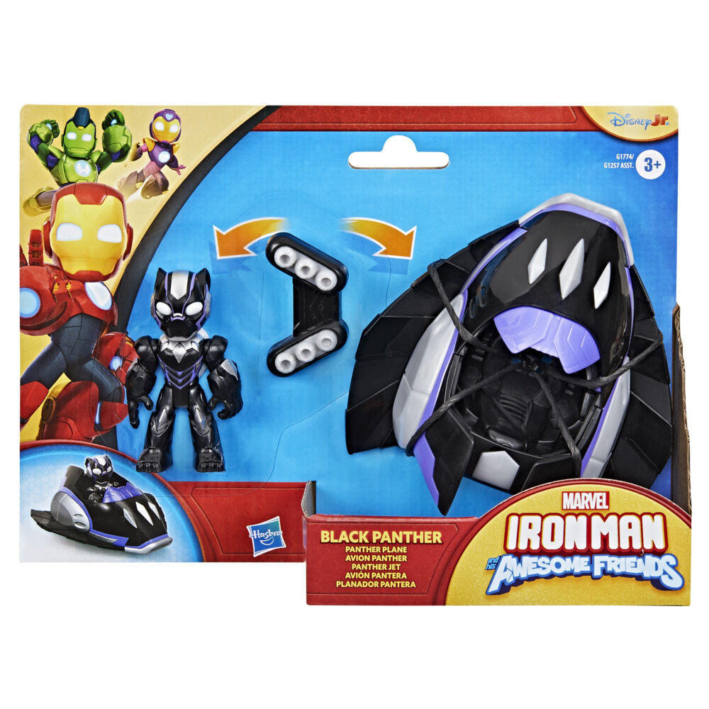 Marvel Iron Man and his Awesome Friends Black Panther Plane Action Figure & Toy Vehicle