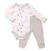 Ensemble combinaison et pantalon Koala Baby Dream Girl, imprimé floral avec pantalon gris - 3-6 Mois