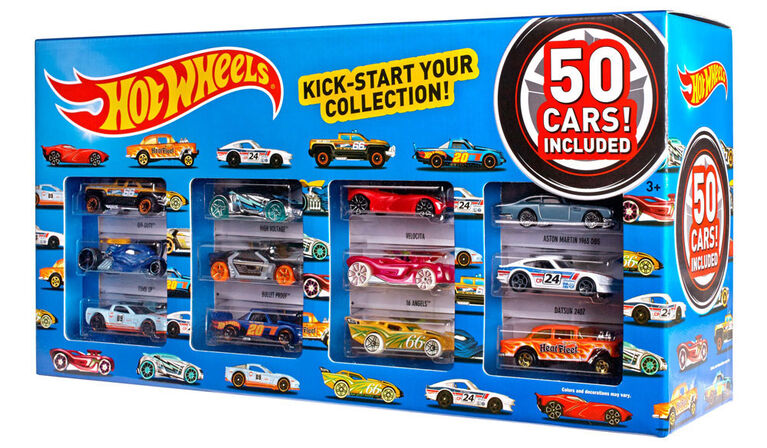 Hot Wheels - Coffret de 50 véhicules - Les styles peuvent varier